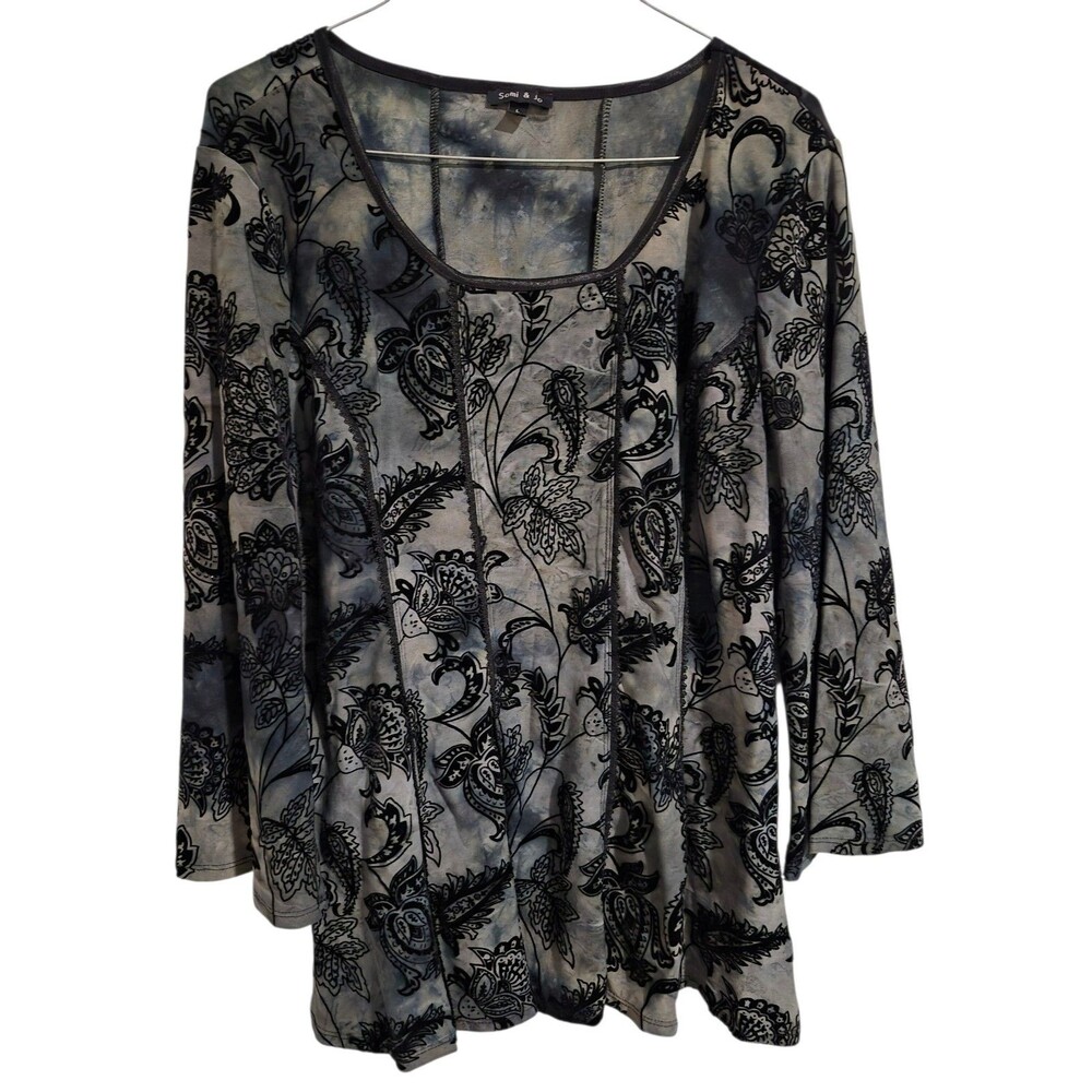 Sami & Jo L Velvet Burnout Fairy Grunge  Stevie Nicks Floral Stretchy Goth